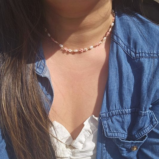 Ivy Pearl Flower Bracelet - Necklace