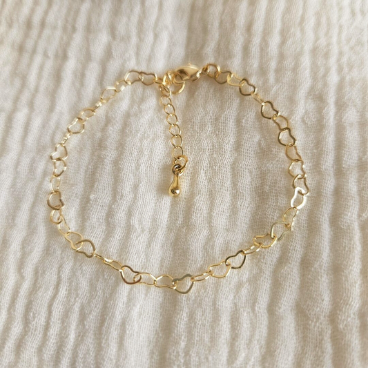 Golden Heart Chain Bracelet