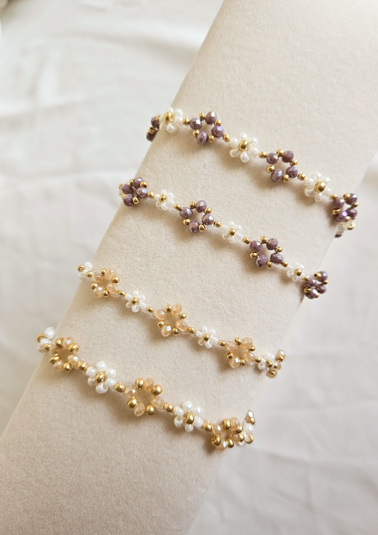 Heera Crystal Flower Bracelet - Necklace