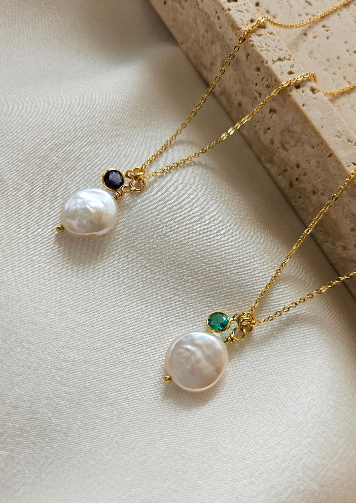 Azure Coin Pearl Necklace